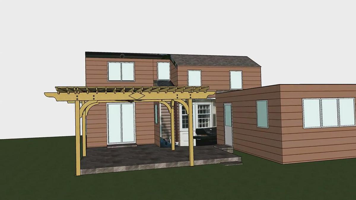 Pergola and Flagstone Patio Design