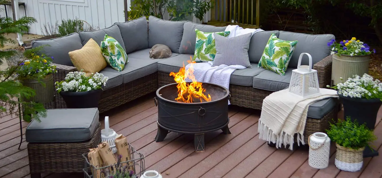 Put A Outdoor Rug Under Gas Propane Wood Fire Pit Clever Patio
