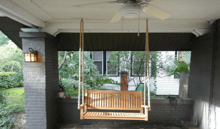 How To Hang A Porch Swing with rope and chains