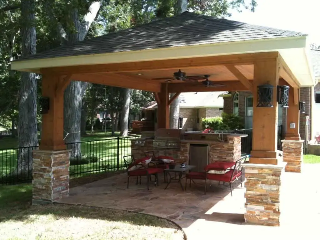 Freestanding Patio Cover with Traditional Accent