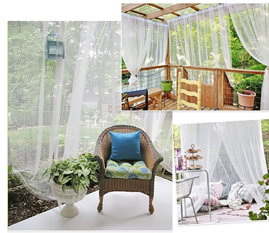 Outdoor Curtains with Mosquito Net