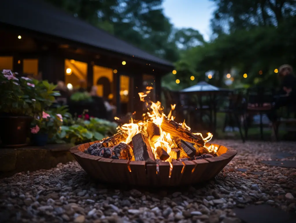how far should a fire pit be from a house