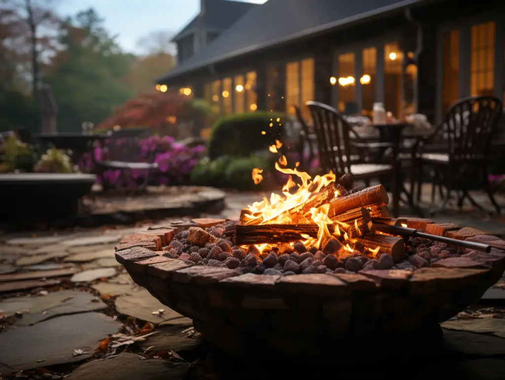 how far should a fire pit be from a house